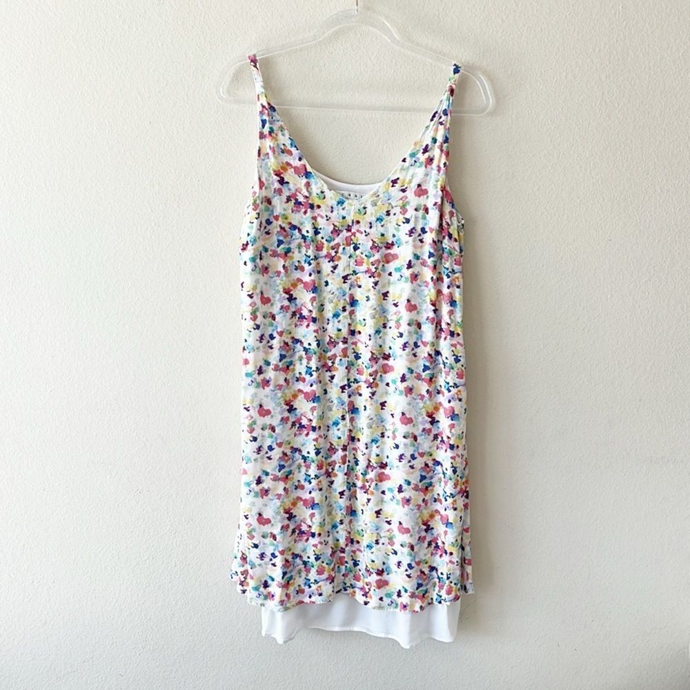 Cabi 321 Meadow Ditsy Watercolor Floral Slip Dress